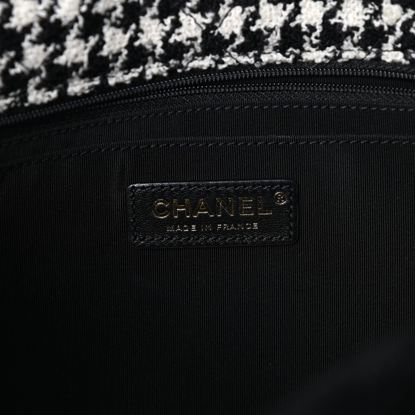 Shearling Tweed Jumbo Single Flap Black White