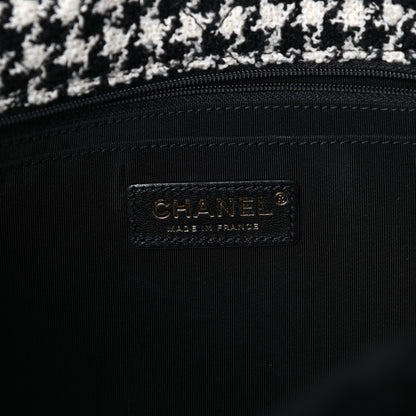 Chanel Shearling Tweed Jumbo Single Flap Black White 6 of 10