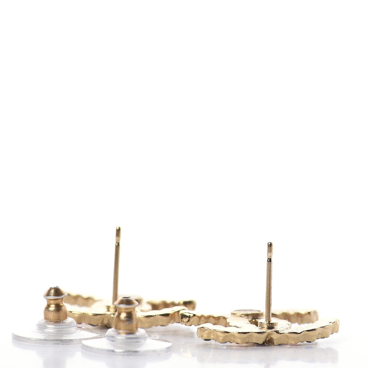 Chanel Crystal Over The Rainbow CC Earrings Gold Multicolor 3 of 4