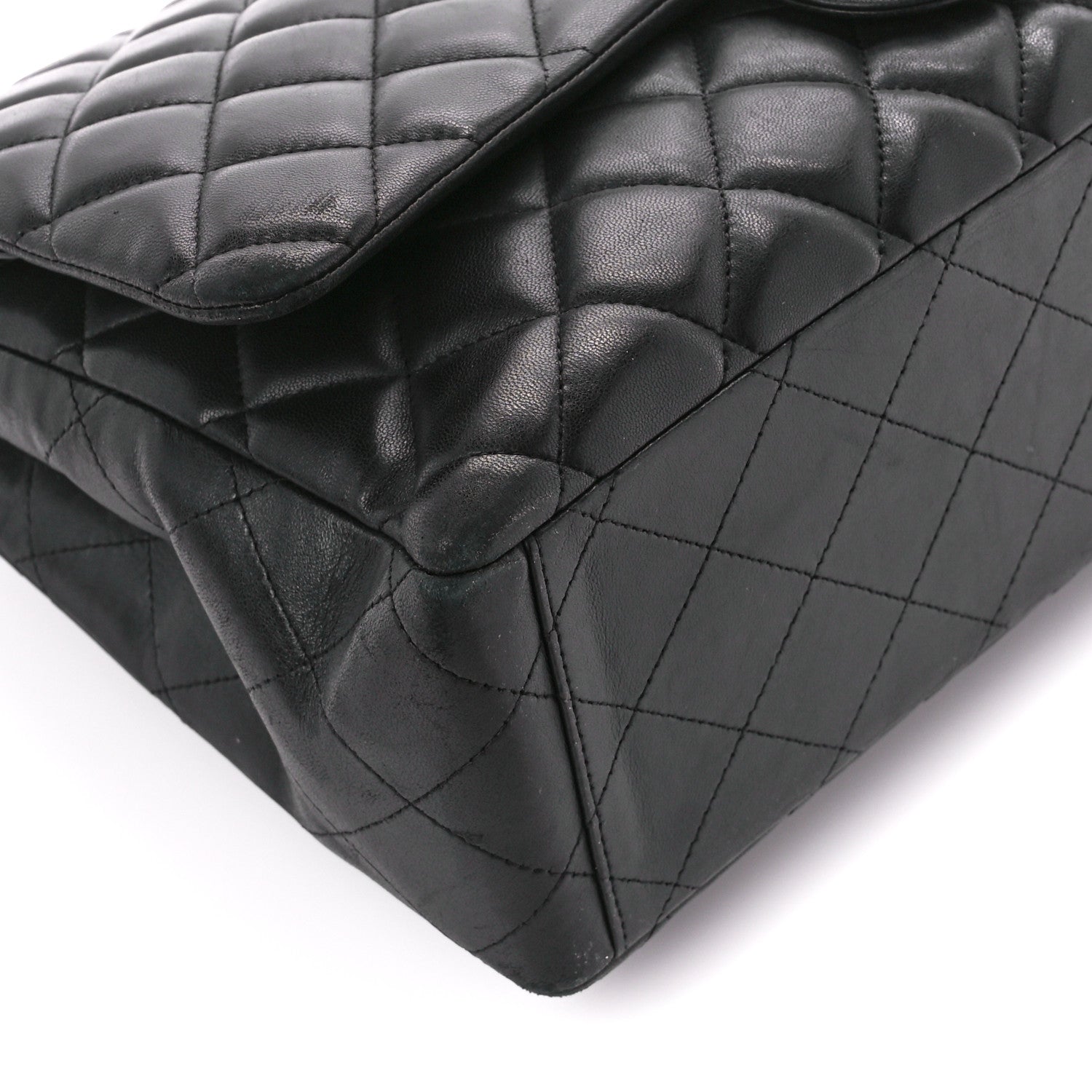 Chanel Lambskin Quilted Maxi Double Flap Black 10 of 11