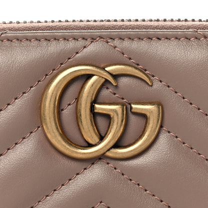 Gucci Calfskin Matelasse GG Marmont Zip Around Wallet Porcelain Rose 6 of 9