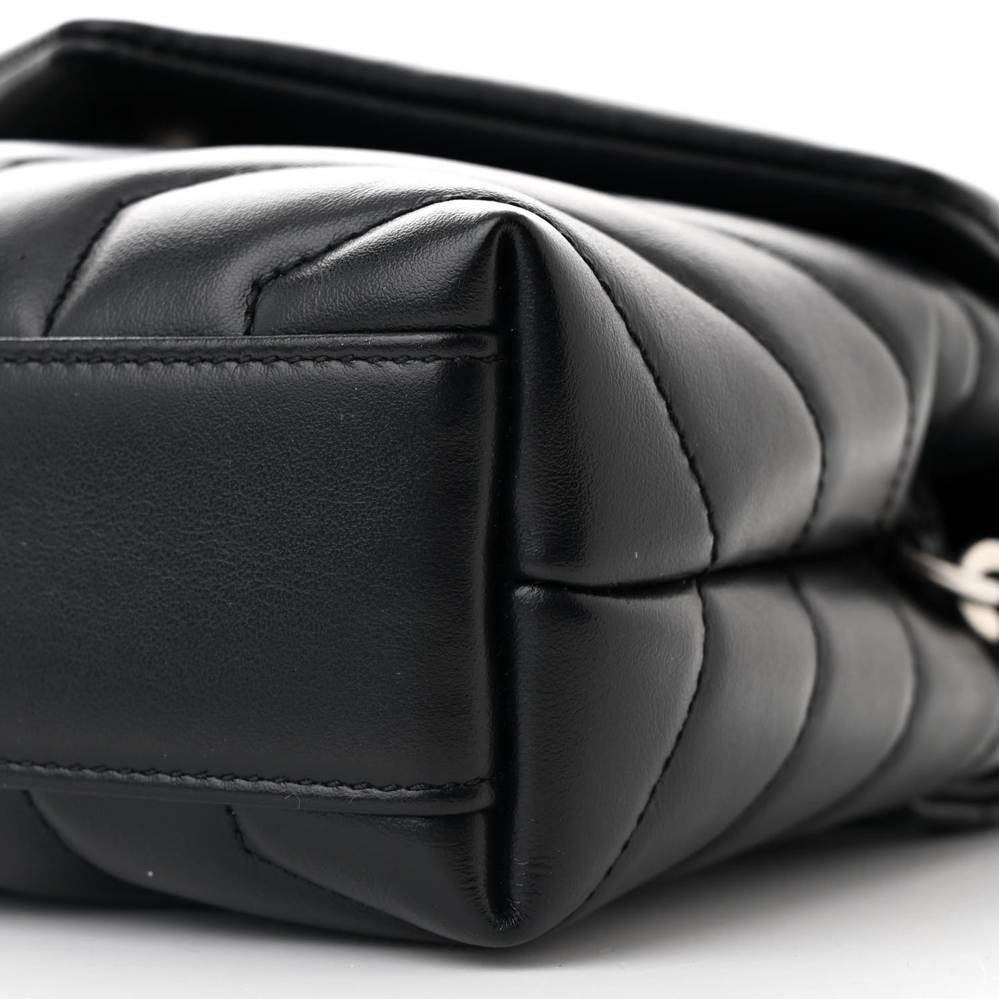 Calfskin Y Quilted Monogram Toy Loulou Crossbody Bag Black