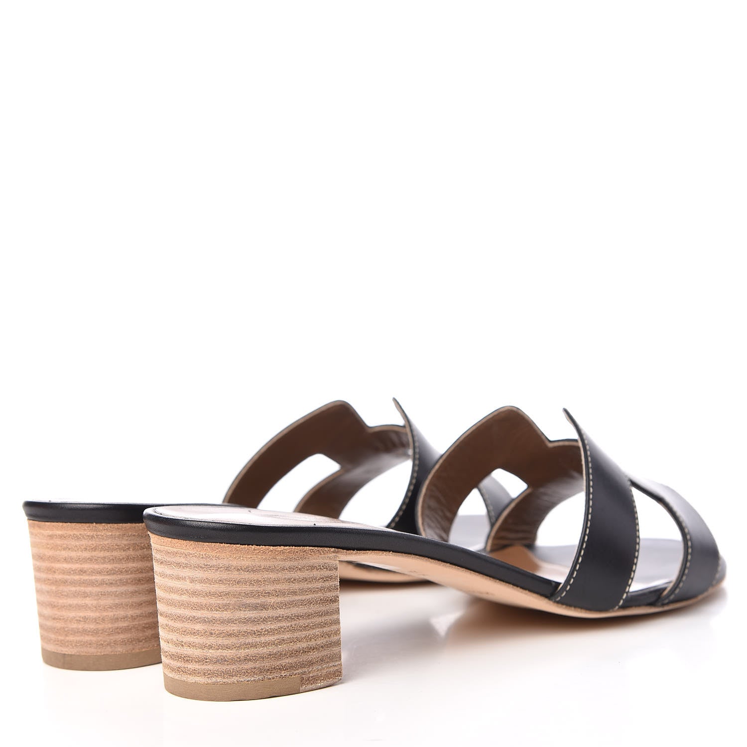 Hermes Calfskin Oasis Sandals 39 Black 4 of 11