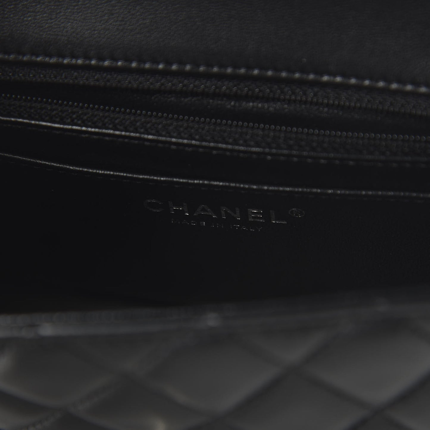 Lambskin Quilted Mini Rectangular Flap Black