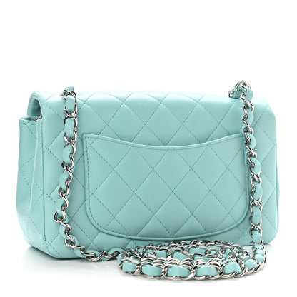 Chanel Lambskin Quilted Mini Rectangular Flap Light Blue 3 of 9