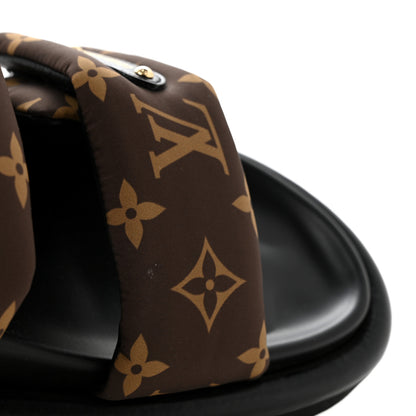 Louis Vuitton Nylon Monogram LV Pool Pillow Flat Comfort Mule 37 Cacao Brown 10 of 11