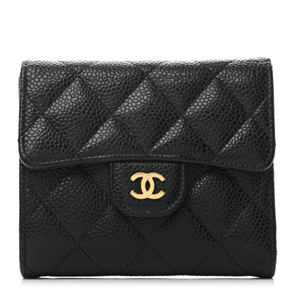 Chanel Caviar Quilted Compact Flap Wallet Black 1 of 9
