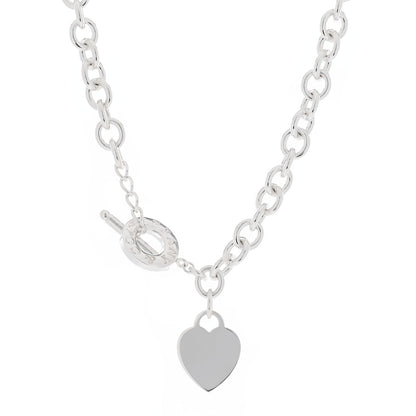 Tiffany Sterling Silver Heart Tag Toggle Necklace 1 of 4