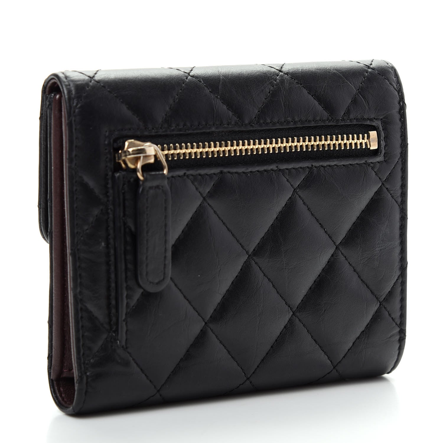 Chanel Aged Calfskin Quilted Reissue Compact Wallet Black 3 of 9