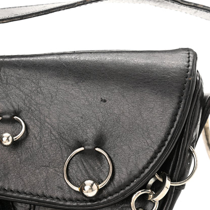 Christian Dior Calfskin Hardcore Pierced Saddle Bag Black 20 of 21