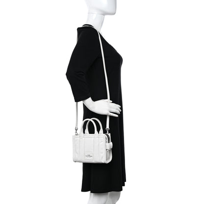 Marc Jacobs Shiny Crinkled Calfskin Mini The Tote Bag White 2 of 10