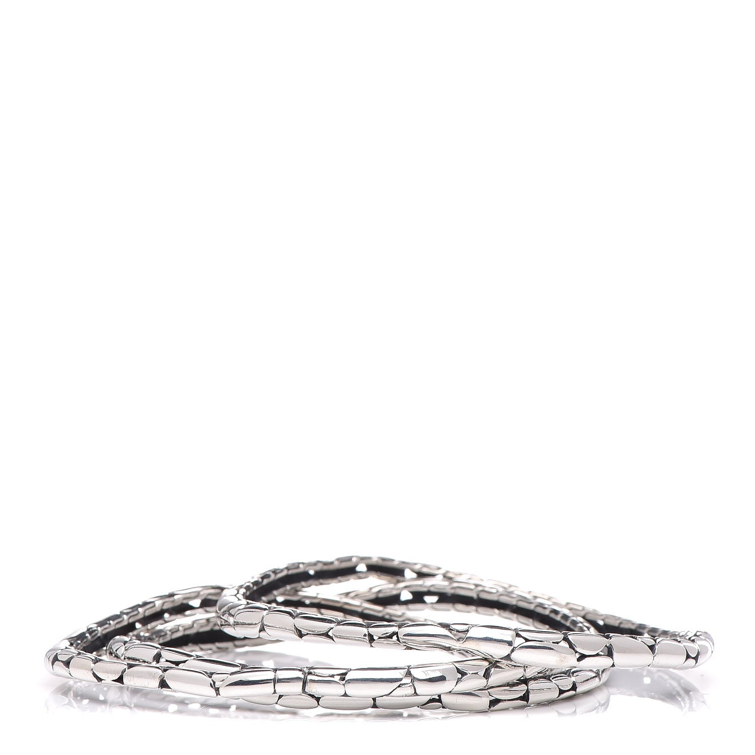 John Hardy Sterling Silver Kali Slim Curved Bracelet Set of 3 3 of 4