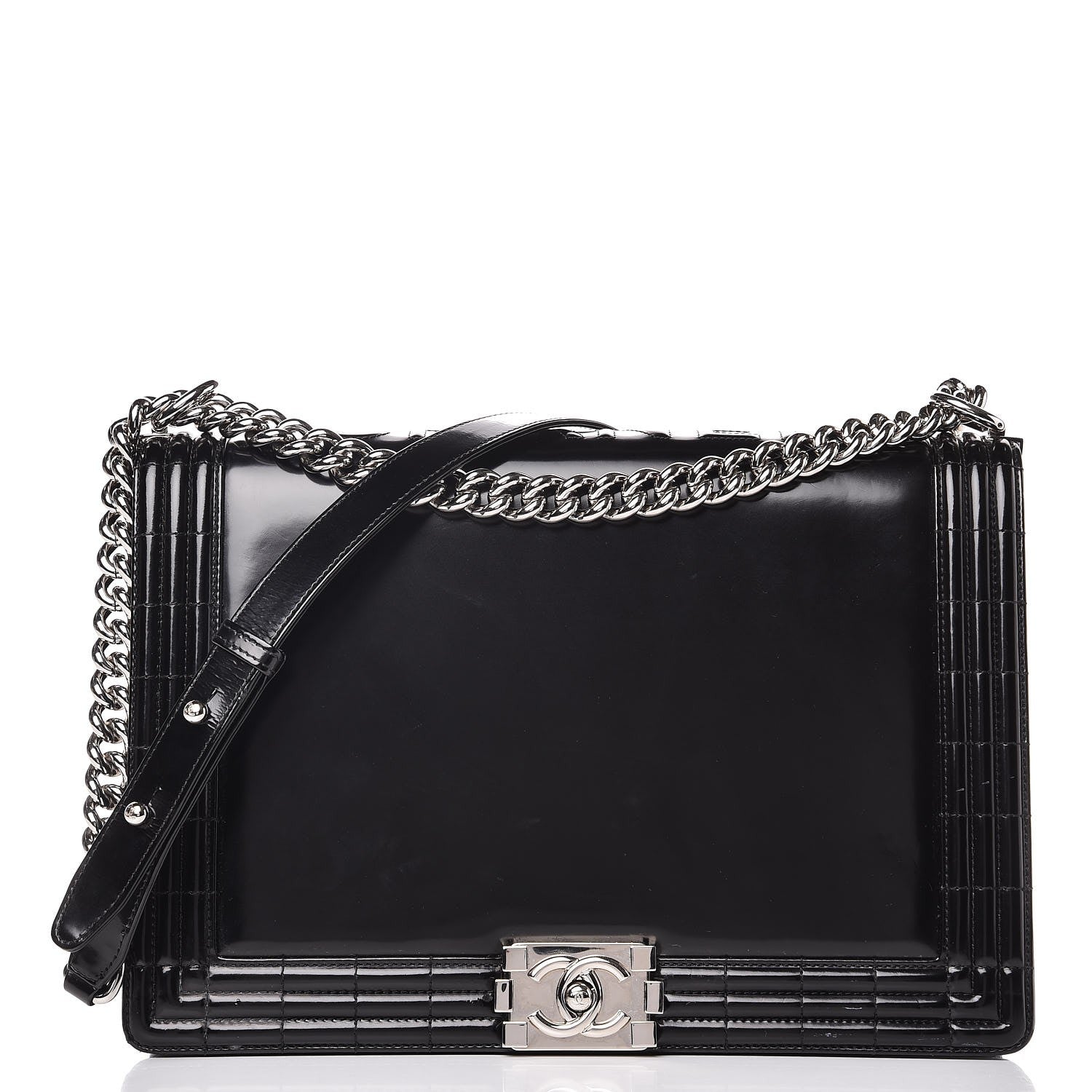 Chanel Glazed Calfskin Large Boy Flap Black 1 of 10