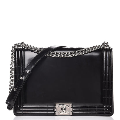 Chanel Glazed Calfskin Large Boy Flap Black 1 of 10