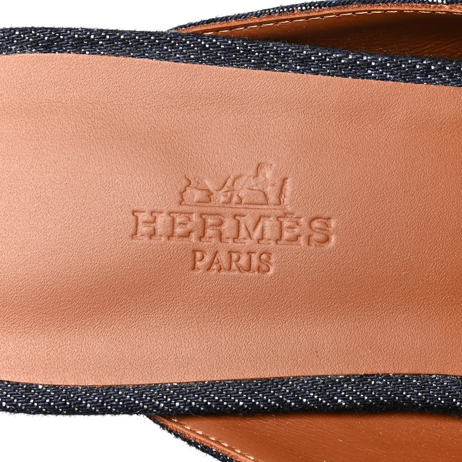 Hermes Calfskin Denim Oz Mules 39.5 Bleu Brut Gold 8 of 8