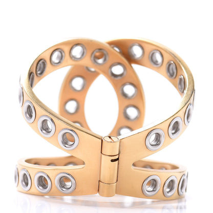Chanel Metal Rivet Logo Cuff Gold 3 of 4