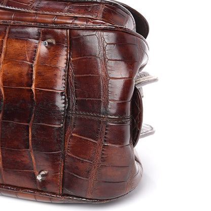 Christian Dior Crocodile My Dior Satchel Brown 8 of 9
