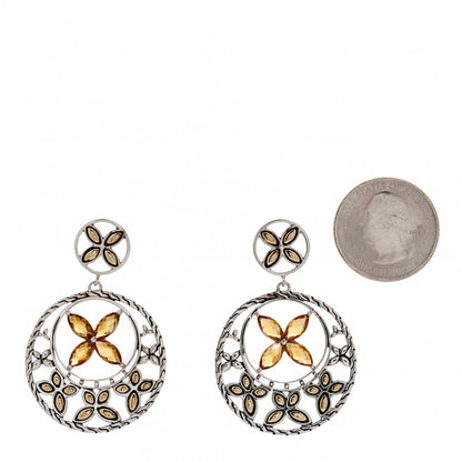John Hardy Sterling Silver 18K Yellow Gold Citrine Batu Kawung Drop Earrings 2 of 4
