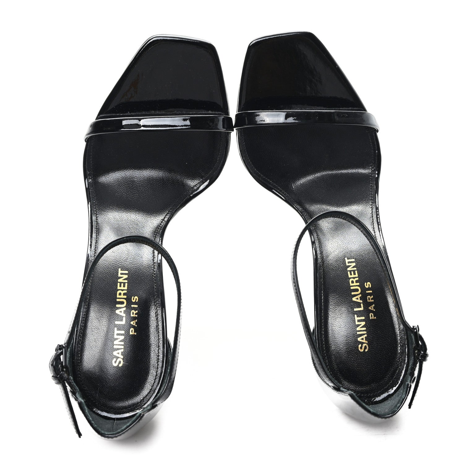 Saint Laurent Patent Calfskin Opyum 110 Sandals 36.5 Black 2 of 9