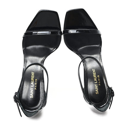 Saint Laurent Patent Calfskin Opyum 110 Sandals 36.5 Black 2 of 9