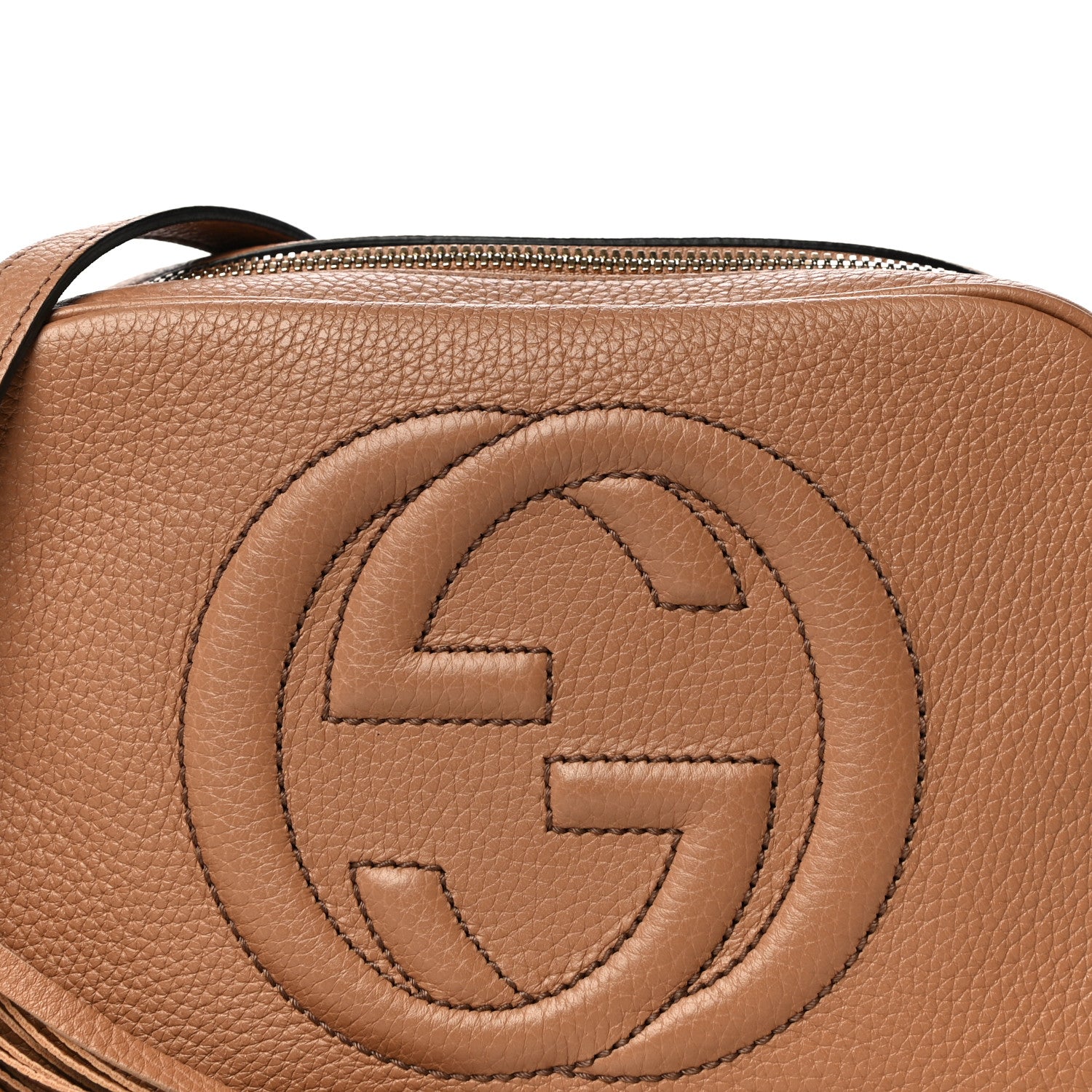 Gucci Pebbled Calfskin Small Soho Disco Bag Camelia 9 of 11