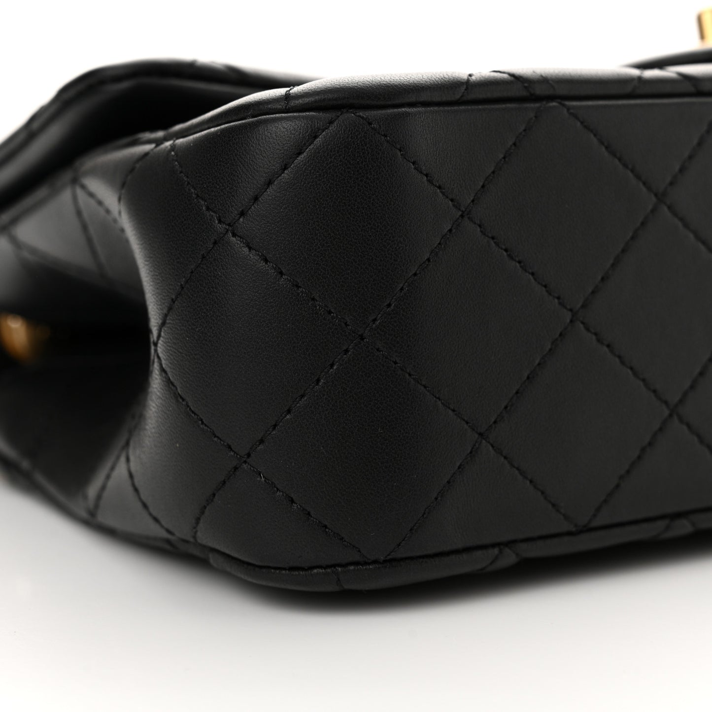 Lambskin Quilted Small Sweet Camellia Flap Black