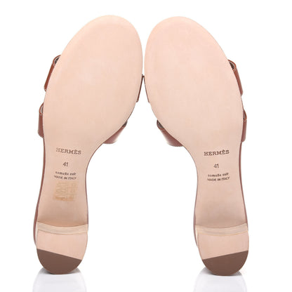 Hermes Calfskin Oasis Sandals 41 Gold 5 of 10