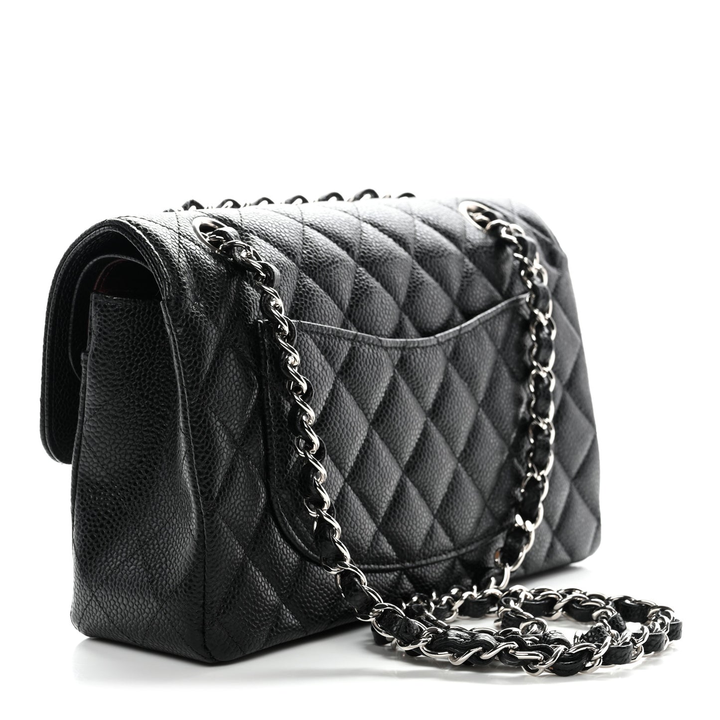 Caviar Quilted Small Double Flap Black