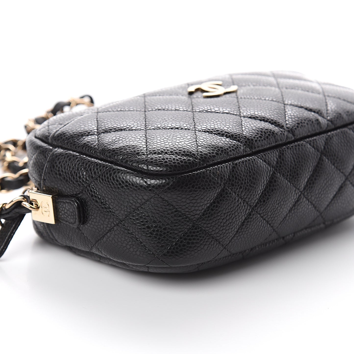 Caviar Quilted Camera Case Black