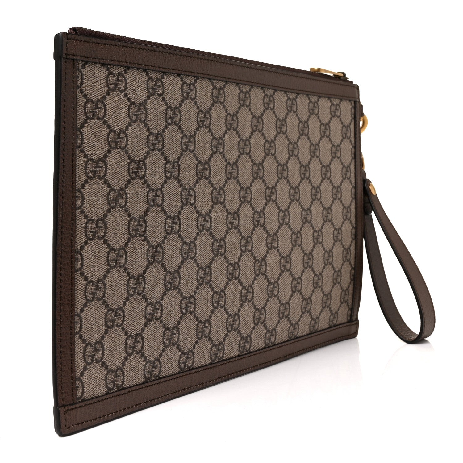 Gucci X DISNEY GG Supreme Monogram Donald Duck Interlocking G Wristlet Pouch Beige Multicolor New Acero 3 of 8