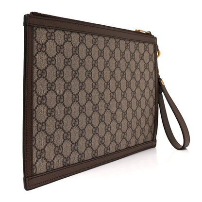 Gucci X DISNEY GG Supreme Monogram Donald Duck Interlocking G Wristlet Pouch Beige Multicolor New Acero 3 of 8