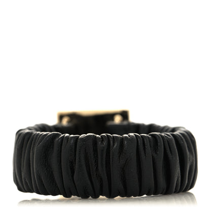 Chanel Lambskin Metal Enamel CC Hair Tie Black Gold 3 of 4