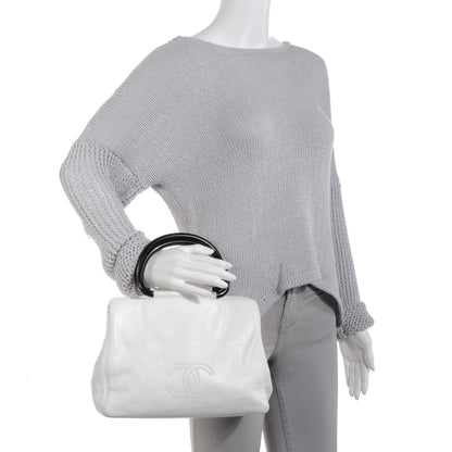 Chanel Lambskin CC Handle Tote White 2 of 9
