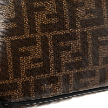 Fendi Glazed Fabric Vitello Century FF 1974 Stamp Patch Mens Pocket Belt Bag Mogano Panna Black 21 of 21