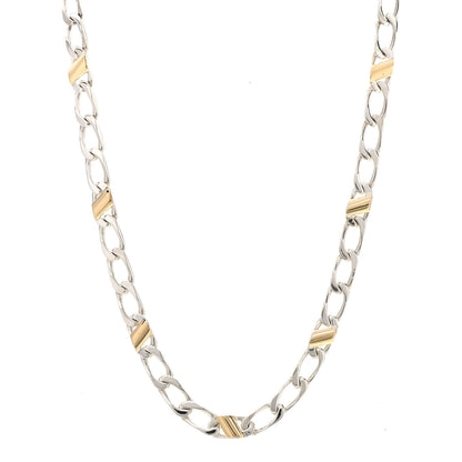 Tiffany Sterling Silver 18K Yellow Gold Curb Link Chain Necklace 1 of 6