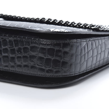 Stella McCartney Embossed Crocodile Effect Medium Falabella Box Shoulder Bag Black 9 of 9
