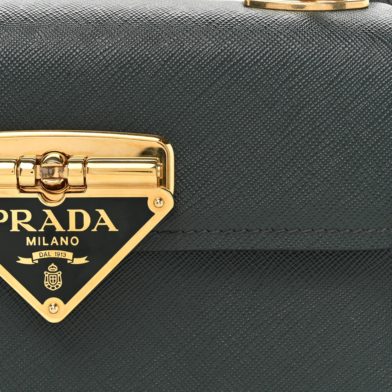 Prada Saffiano Symbole Flap Shoulder Bag Smeraldo 8 of 12