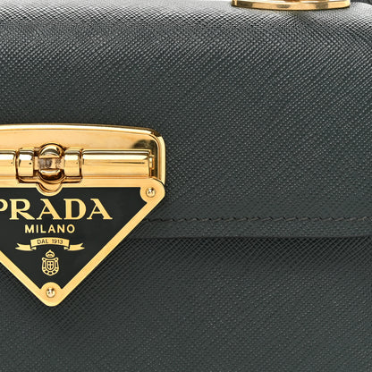 Prada Saffiano Symbole Flap Shoulder Bag Smeraldo 8 of 12