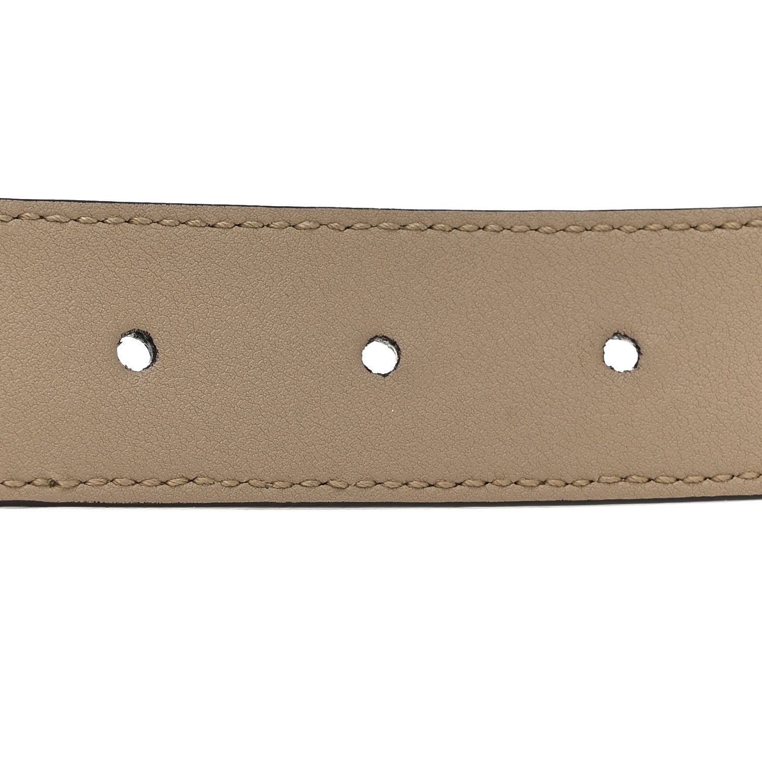 Gucci GG Supreme Monogram Matte Plutone Calfskin Double G 40mm Belt 75 30 Beige Mystic White Oatmeal 5 of 6