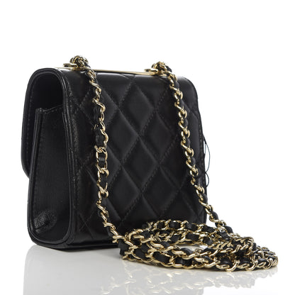 Chanel Lambskin Quilted Mini Trendy CC Chain Wallet Black 3 of 11