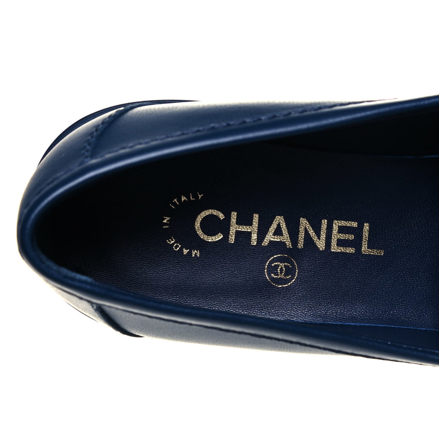 Lambskin Quilted CC Turnlock Loafers 39.5 Navy