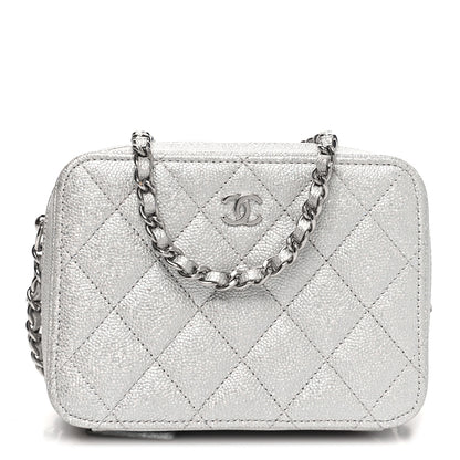 Chanel Metallic Caviar Quilted Camera Bag Silver 1 of 11