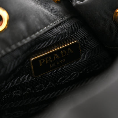 Prada Saffiano Tessuto Nylon Mini Bucket Crossbody Bag Black 6 of 13
