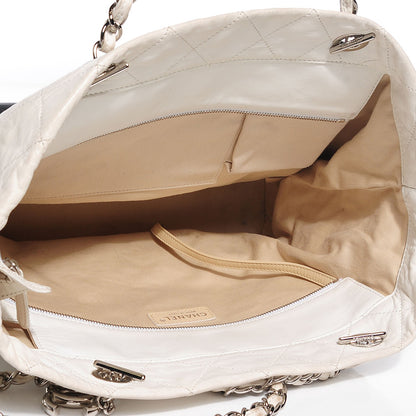 Chanel Calfskin Stitched Large VIP Shopping Tote White Black 5 of 7