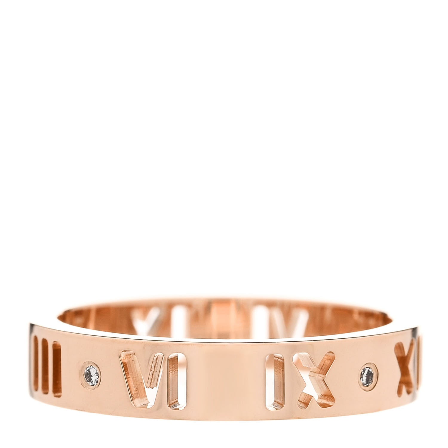 Tiffany 18K Rose Gold Diamond Atlas Pierced Ring 47 4.25 3 of 4