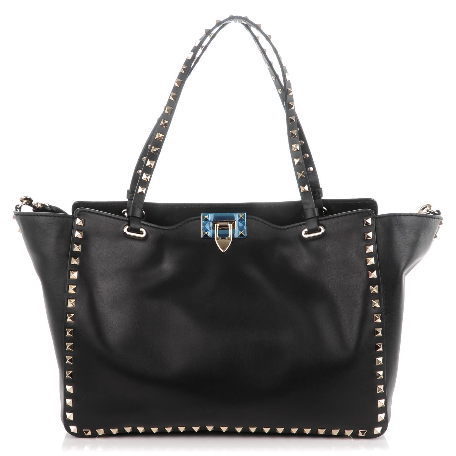 Valentino Garavani Vitello Medium Rockstud Tote Black 1 of 7