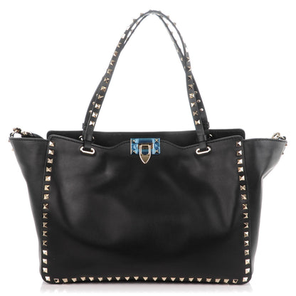 Valentino Garavani Vitello Medium Rockstud Tote Black 1 of 7