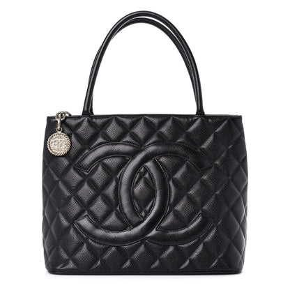 Chanel Caviar Quilted Medallion Tote Navy 1 of 15