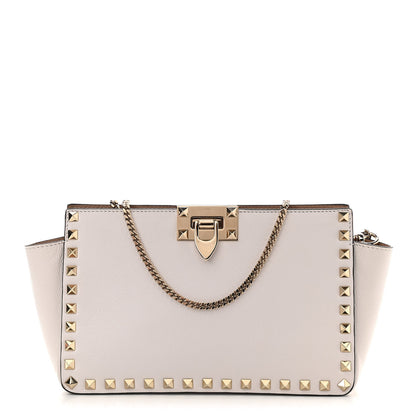 Valentino Garavani Vitello Rockstud Chain Clutch White 1 of 9