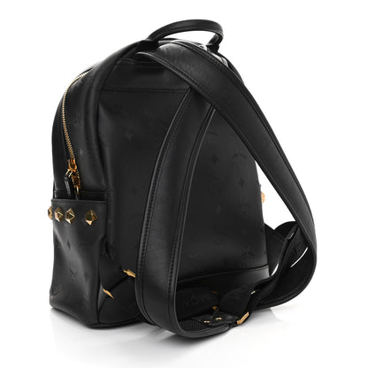 MCM Coated Canvas Medium Studded Backpack Black 3 of 12